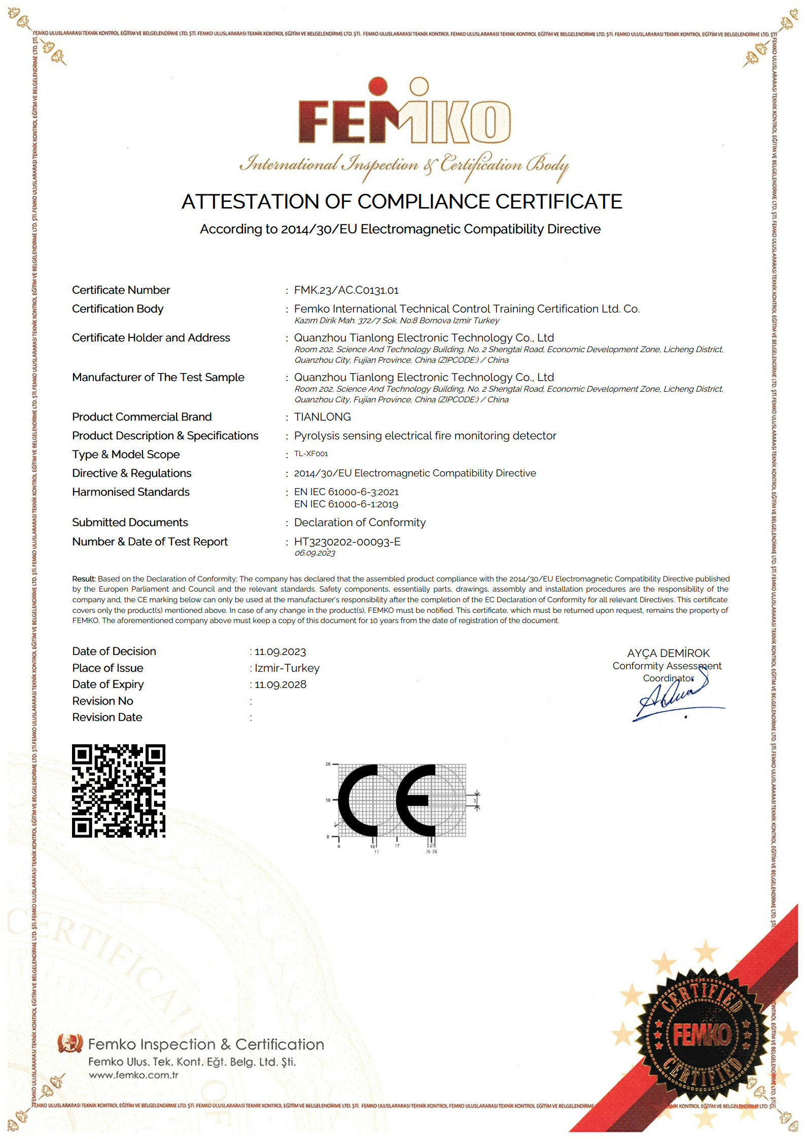 Thermal Particle Detection System (CE certified)